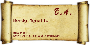 Bondy Agnella névjegykártya